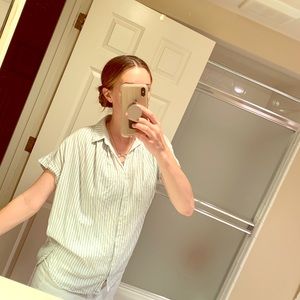 MADEWELL Striped Boyfriend Blouse